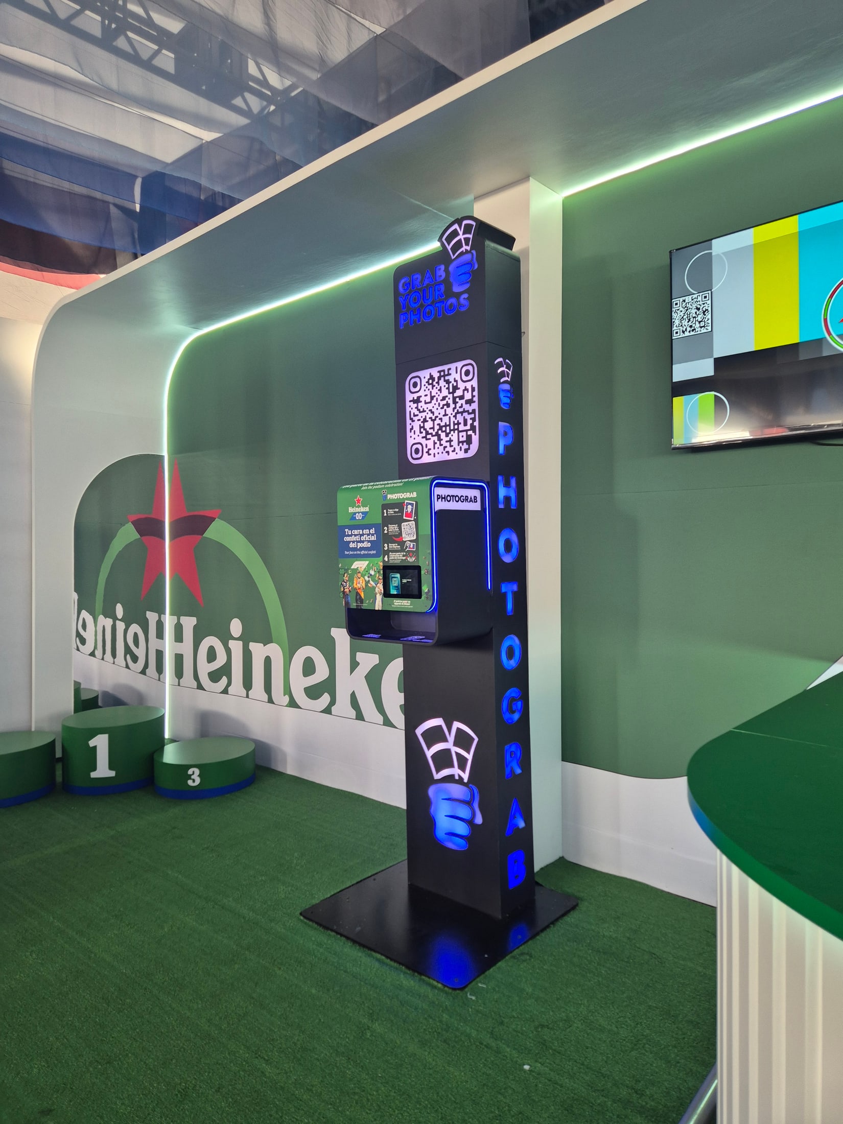 PHOTOGRAB capture and print station inside a Heineken Formula 1 activation