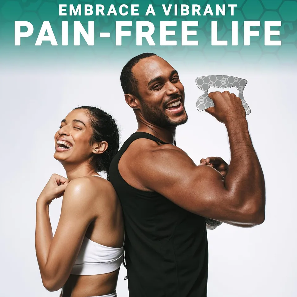 Two athletes posing with the Bynatic Muscle Scraper